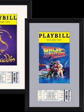 Official Playbill and Broadway Theatre Ticket Display Frame